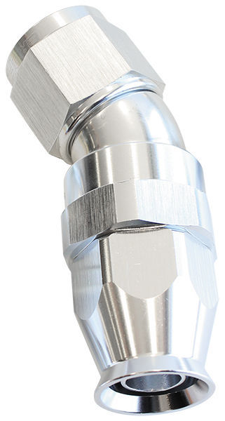 Aeroflow 200 & 250 series braided hose 30 Deg -8AN Full Flow Teflon End Silver 1 Piece Fullfl Aeroflow Performance Products AF577-08DS