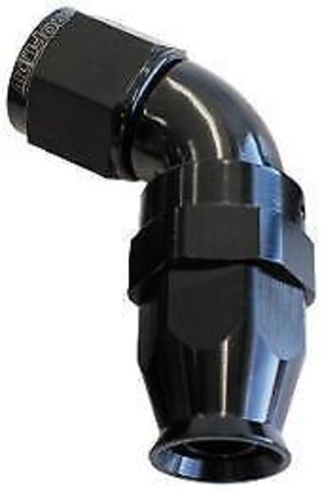 Aeroflow AF578-08DBLK 60 Deg -8AN Full Flow Teflon Hose End Black 1 Piece Fullflo