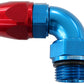 PTFE Male Hose End Adapter -6ORB to -6AN (Red/Blue Finish)