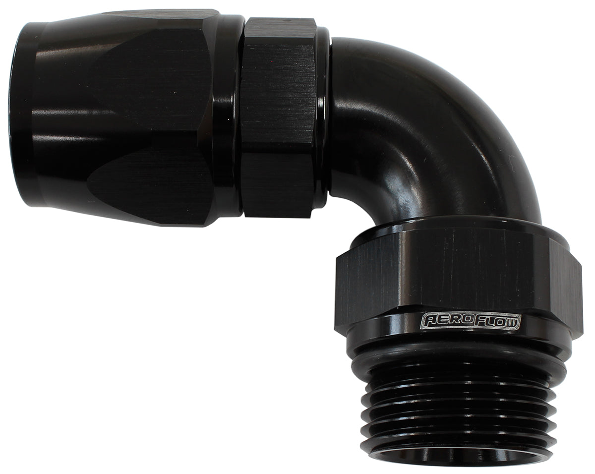 PTFE Male Hose End Adapter -6ORB to -6AN (Black Finish)
