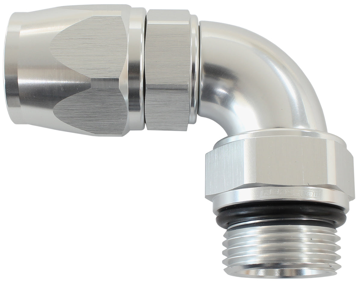 PTFE Male Hose End Adapter -6ORB to -6AN (Silver Finish)