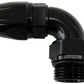 Aeroflow AF583-10-10DBLK Male End -10ORB to 10AN Telfonfull Flow Billet 90 Deg Black