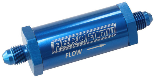 Aeroflow AF607-03 -3AN Inline Fuel & Oil Filter Blue 30 Micron Washable