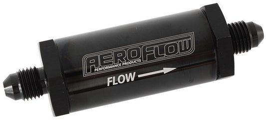 Aeroflow AF607-04BLK -4AN Inline Fuel & Oil Filter Black 30 Micron Washable