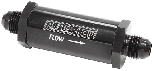 Aeroflow AF607-06BLK -6AN TURBO INLINE OIL FILTER BLACK 30 MICRON WASHABLE