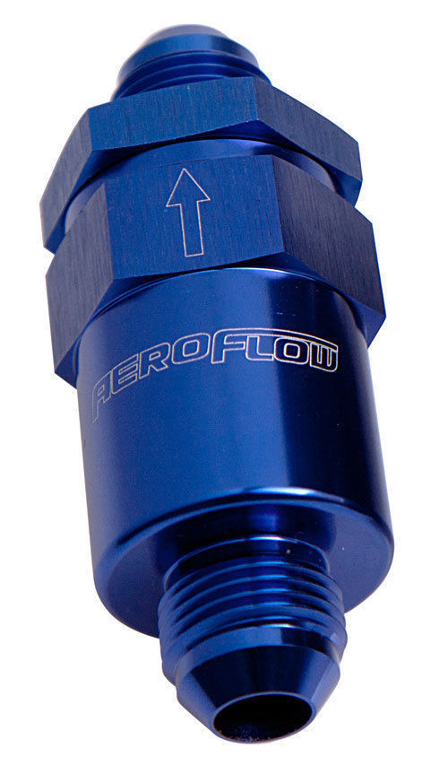 Aeroflow AF609-08 Billet Fuel Filter -8AN Blue 30 Micron Bronze Filter