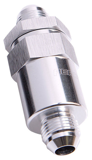 Aeroflow AF609-08S Billet Fuel Filter -8AN Silver 30 Micron Bronze Filter