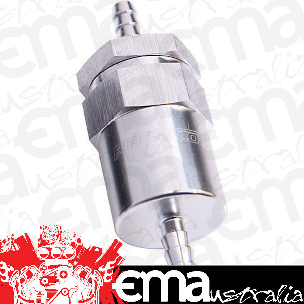 Aeroflow Performance Products AF610-08S Billet Fuel Filter 1/2" Barb Silver 30 Micron Filter