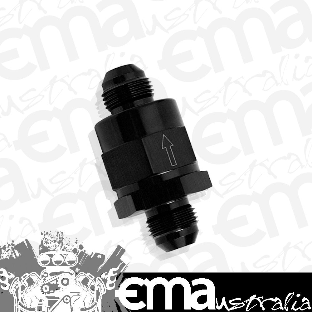 Aeroflow AF612-08BLK Check Valve Inline -8AN Black / One Way Valve