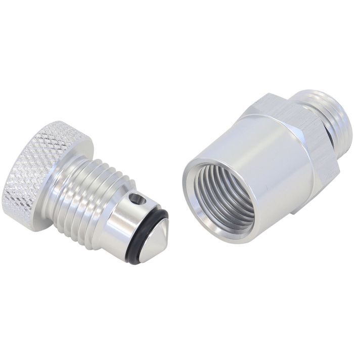 Aeroflow Performance AF615-02S Universal Drain Valve -6 ORB Silver Finish With 1/8" NPT Female Thread For Remote Draining