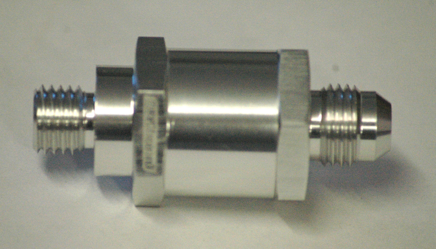 Aeroflow AF615-06S M12 x 1.5mm x -6AN Checkvalve Silver Male to Male Bosch Pump