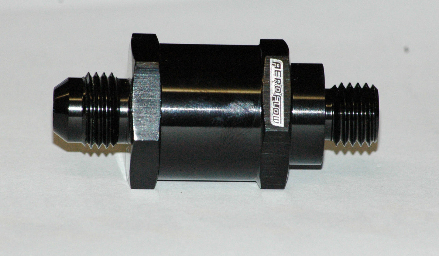 Aeroflow AF615-08BLK M12 x 1.5mm x -8AN Checkvalve Black Male to Male Bosch Pump