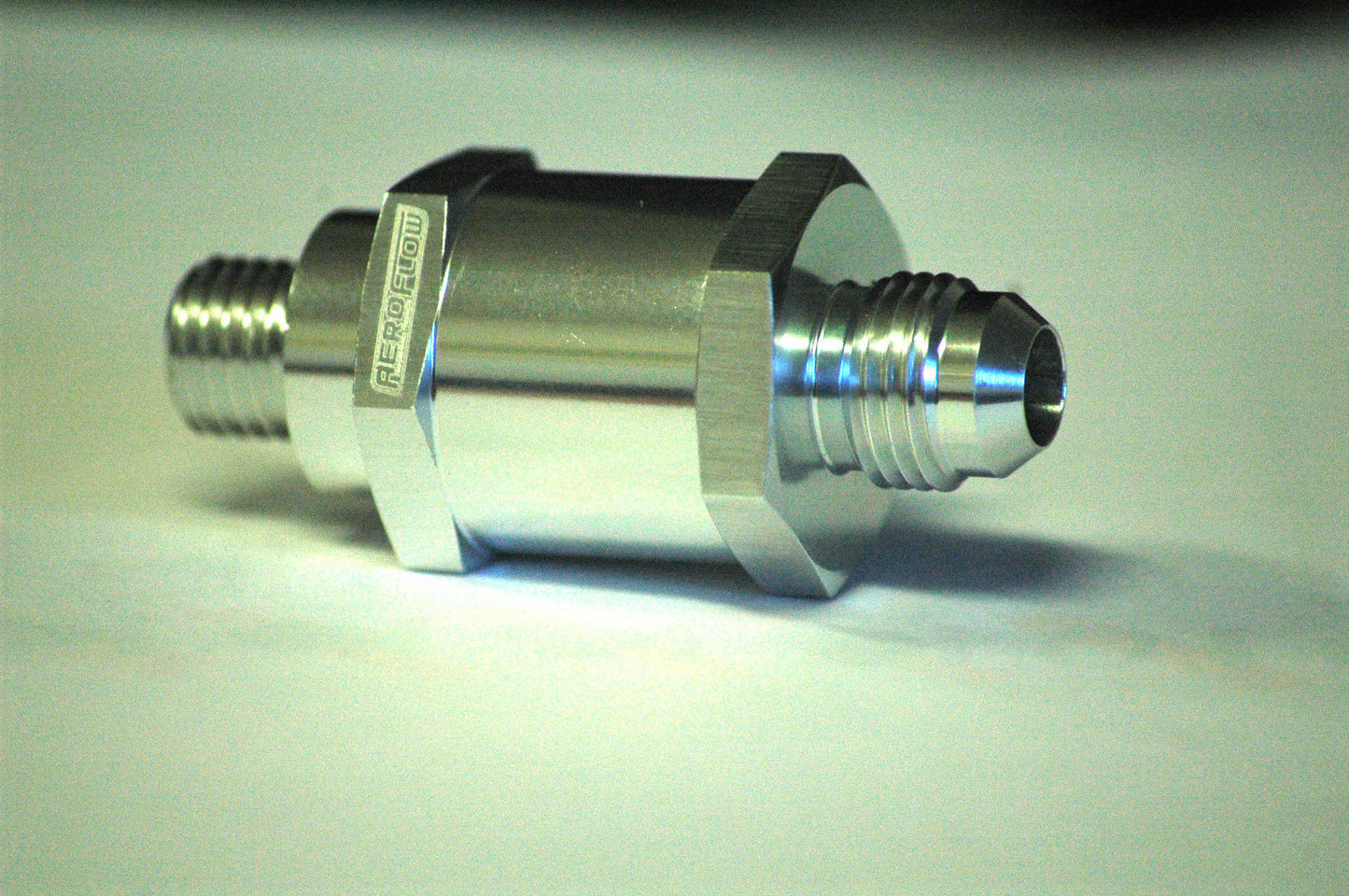 Aeroflow AF615-08S M12 x 1.5mm x -8AN Checkvalve Silver Male to Male Bosch Pump