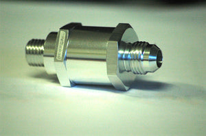 Aeroflow AF615-08S M12 x 1.5mm x -8AN Checkvalve Silver Male to Male Bosch Pump