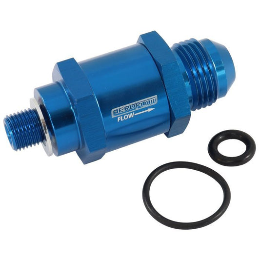 Aeroflow AF616-08 EFI Fuel Pump Check Valve -8AN (M10 x 1.00mm) Blue Finish