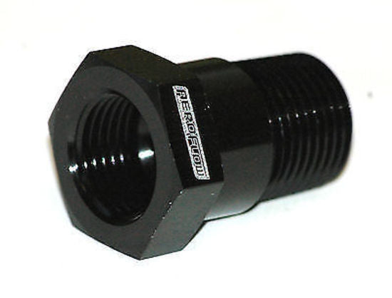 Aeroflow AF660-06BLK Temperature Probe Adapter Black 3/8" Male 5/8" Female