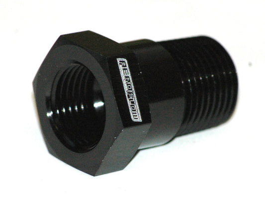 Aeroflow AF660-08BLK Temperature Probe Adapter Black 1/2" Male 5/8" Female