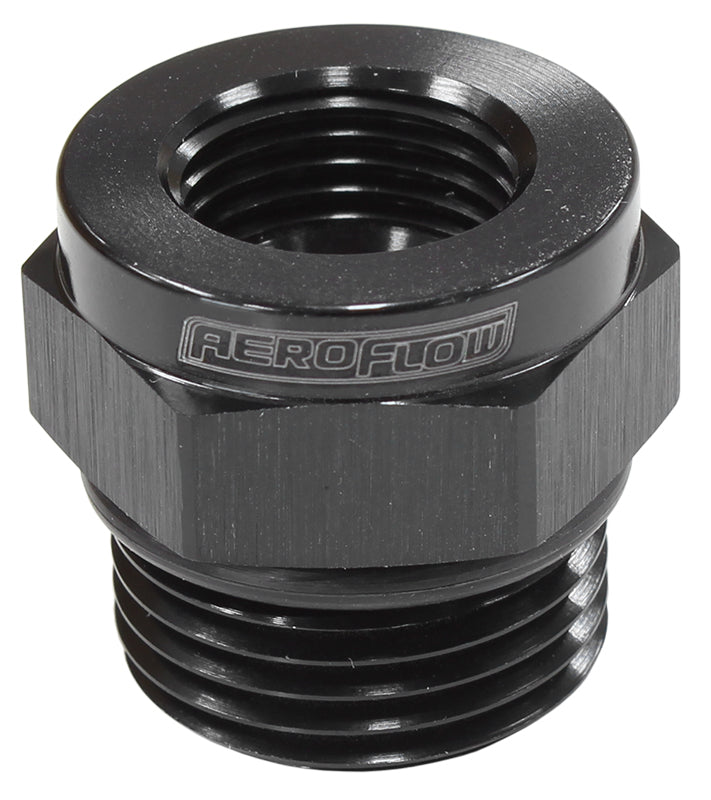 Aeroflow AF661-10BLK Temperature Probe Adapter -10ORB to 5/8"-18 Temp Probe