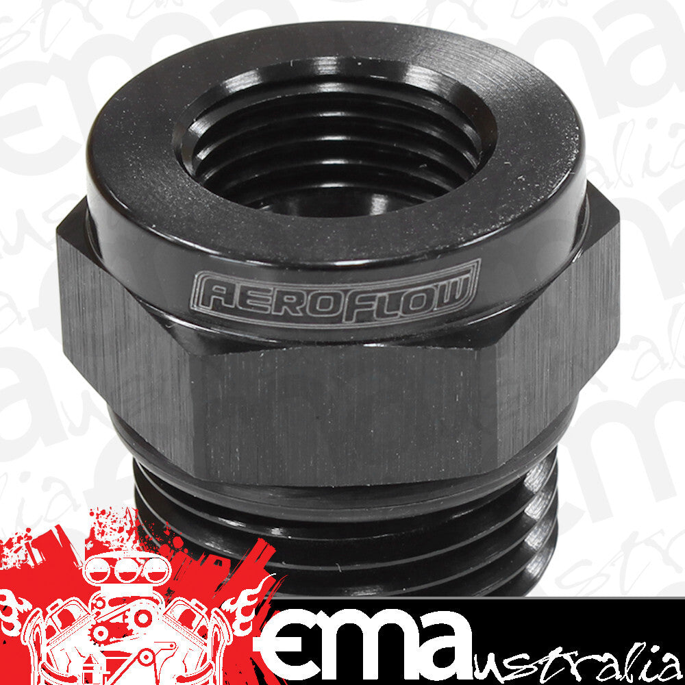 Aeroflow AF661-10BLK Temperature Probe Adapter -10ORB to 5/8"-18 Temp Probe