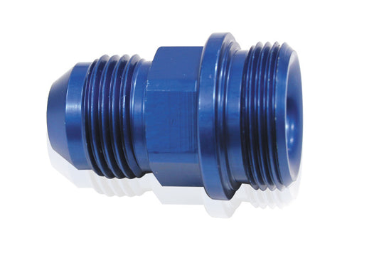 Aeroflow AF700-06 Holley Inlet Fitting -6AN Blue 7/8" x 20 to -6AN Short