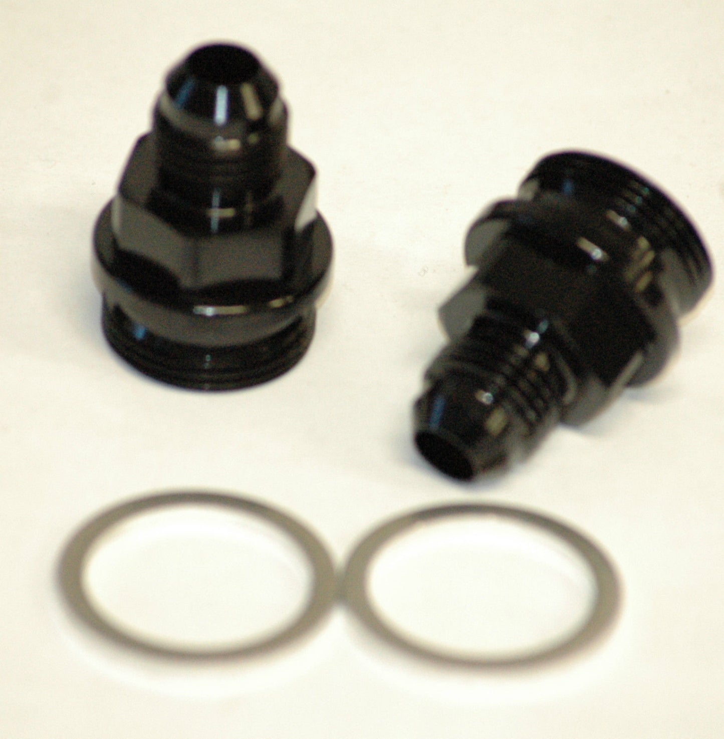Aeroflow AF700-06BLK Holley Inlet Fitting -6AN Black 7/8" x 20 to -6AN Short