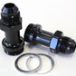 Aeroflow AF700-08BLK Holley Inlet Fitting -8AN Black 7/8" x 20 to -8AN Long