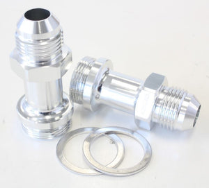 Aeroflow AF700-08S Holley Inlet Fitting -8AN Silver 7/8" x 20 to -8AN Long