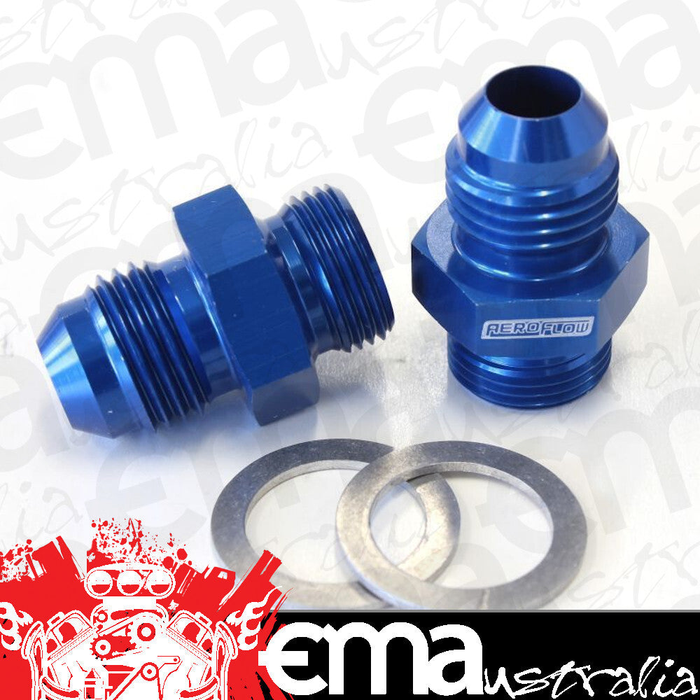 Aeroflow AF701-06 Barry Grant Demon Inlet Fitting -6AN Blue 9/16" x 24 to -6AN Short