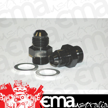Aeroflow Performance Products AF701-06BLK Barry Grant Demon Inlet Fitting -6AN Black 9/16" x 24 to -6AN Short