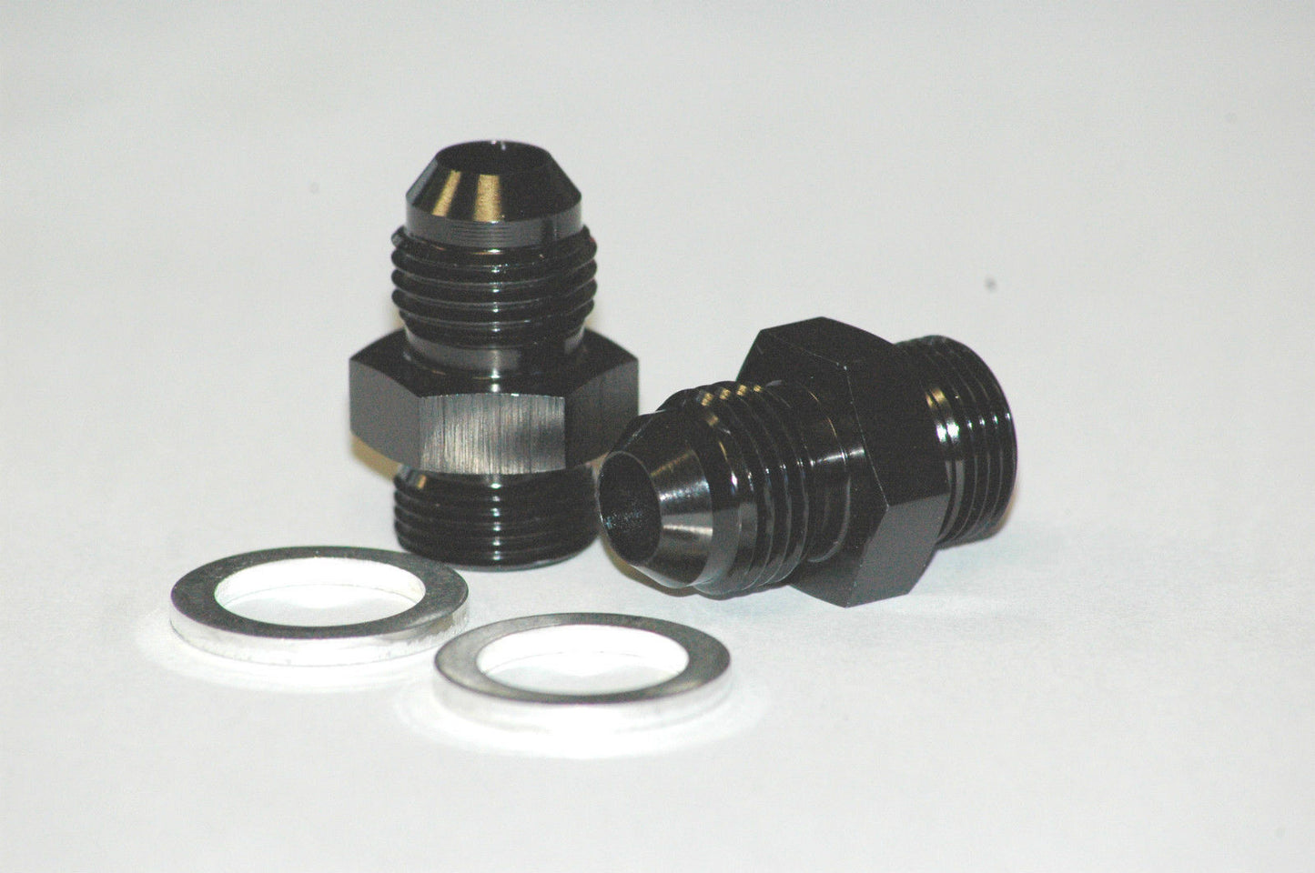 Aeroflow AF701-06BLK Barry Grant Demon Inlet Fitting -6AN Black 9/16" x 24 to -6AN Short