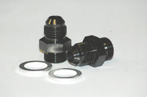 Aeroflow AF701-06BLK Barry Grant Demon Inlet Fitting -6AN Black 9/16" x 24 to -6AN Short