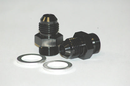 Aeroflow Performance Products AF701-06BLK Barry Grant Demon Inlet Fitting -6AN Black 9/16" x 24 to -6AN Short