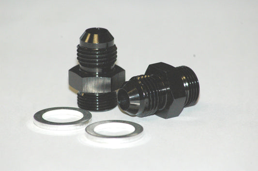 Aeroflow Performance Products AF701-06BLK Barry Grant Demon Inlet Fitting -6AN Black 9/16" x 24 to -6AN Short