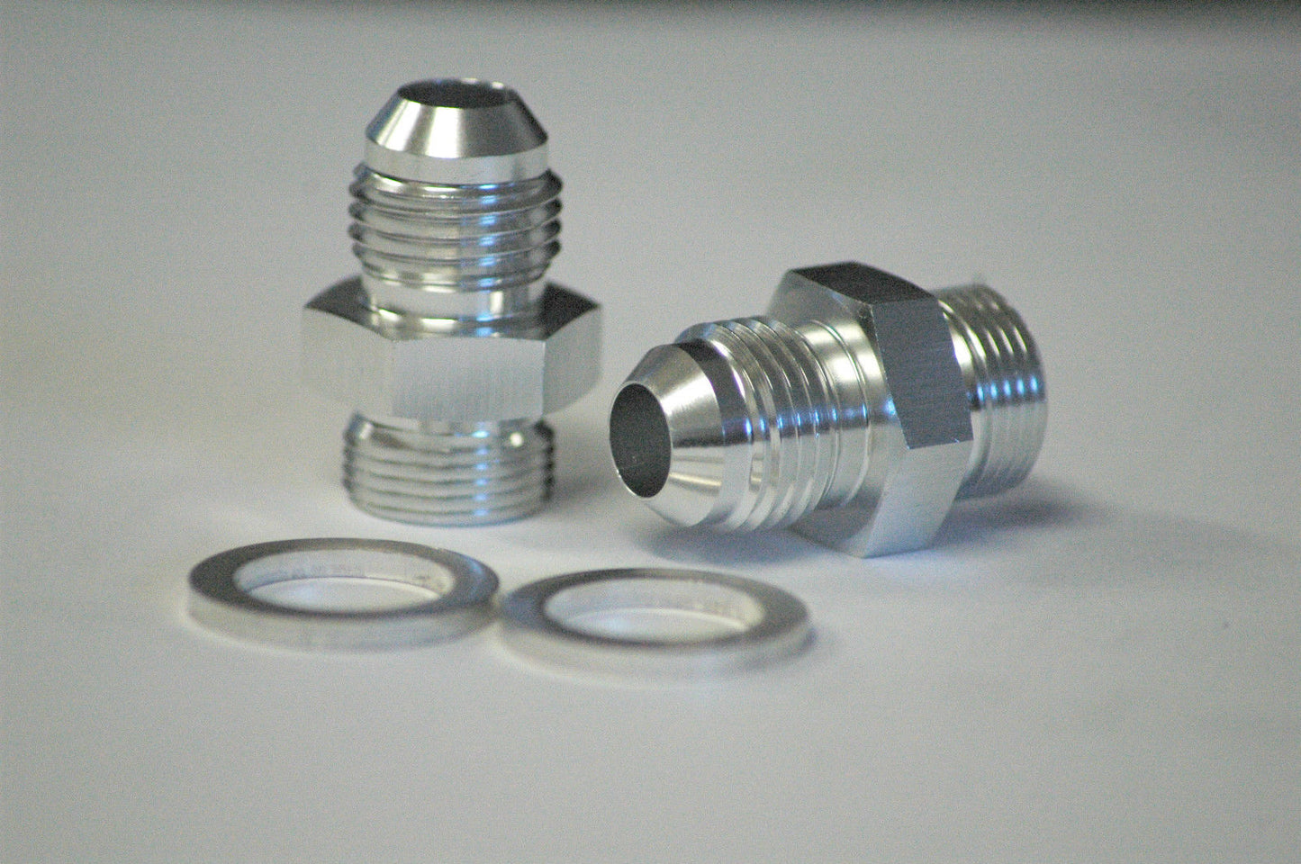Aeroflow AF701-06S Barry Grant Demon Inlet Fitting -6AN Silver 9/16" x 24 to -6AN Shor