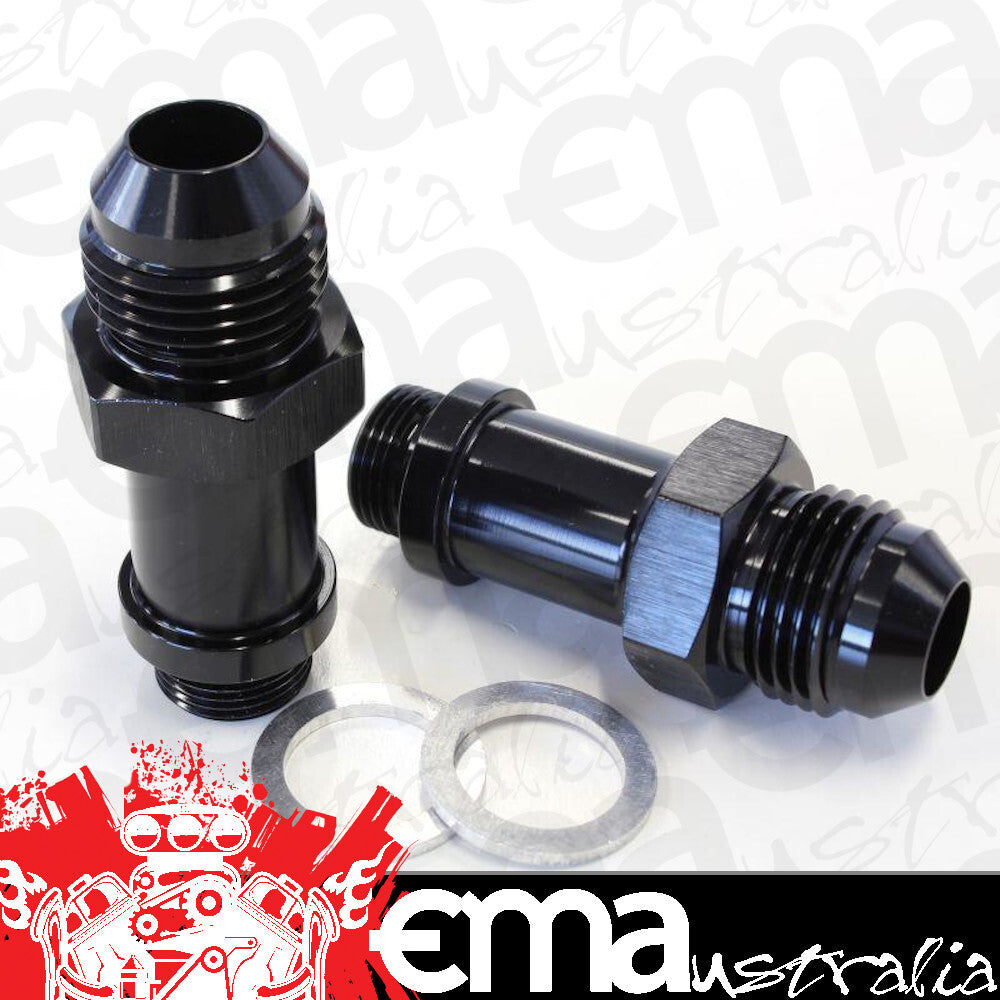 Aeroflow AF701-08BLK Barry Grant Demon Inlet Fitting -8AN Black 9/16" 45mm Long to -8An