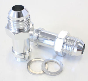 Aeroflow AF701-08S Barry Grant Demon Inlet Fitting -8AN Silver 9/16" 45mm Long to -8An