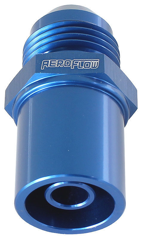 Aeroflow AF708-08F Push In Cover Breather Adapterto -8AN Blue Ba to Fg Front