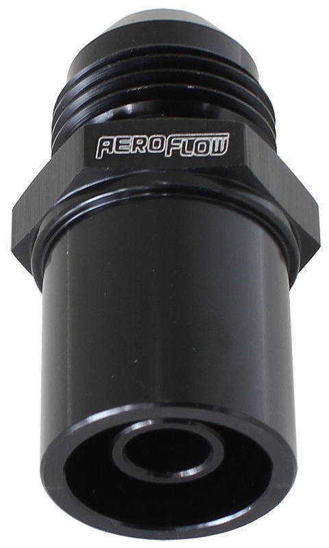 B Push In Cover Breather Adapterto -8AN Black Ba to Fg Front Aeroflow Performance Products AF708-08FBLK