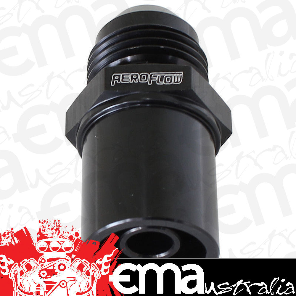 Aeroflow AF708-08FBLK Push In Cover Breather Adapterto -8AN Black Ba to Fg Front
