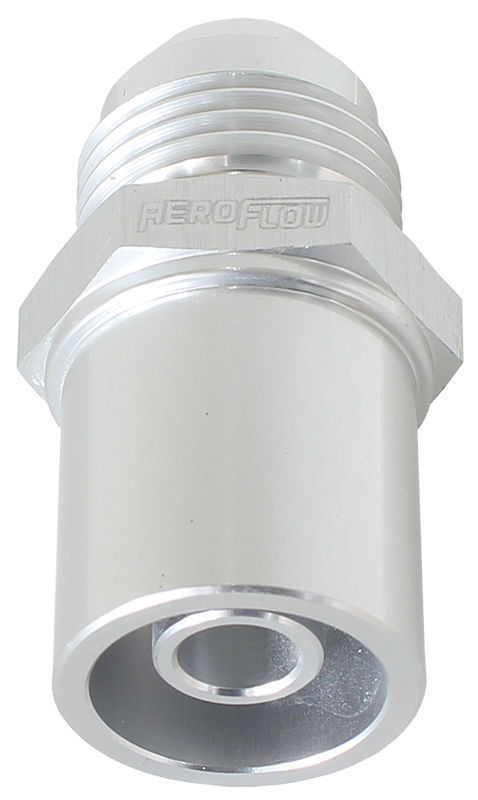 Aeroflow AF708-08FS Push In Cover Breather Adapterto -8AN Silver Ba to Fg Front