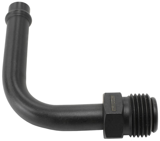 Aeroflow AF714-27BLK Holley Carb Inlet Fittings 5/8Inverted to 3/8" Barb 90 Deg