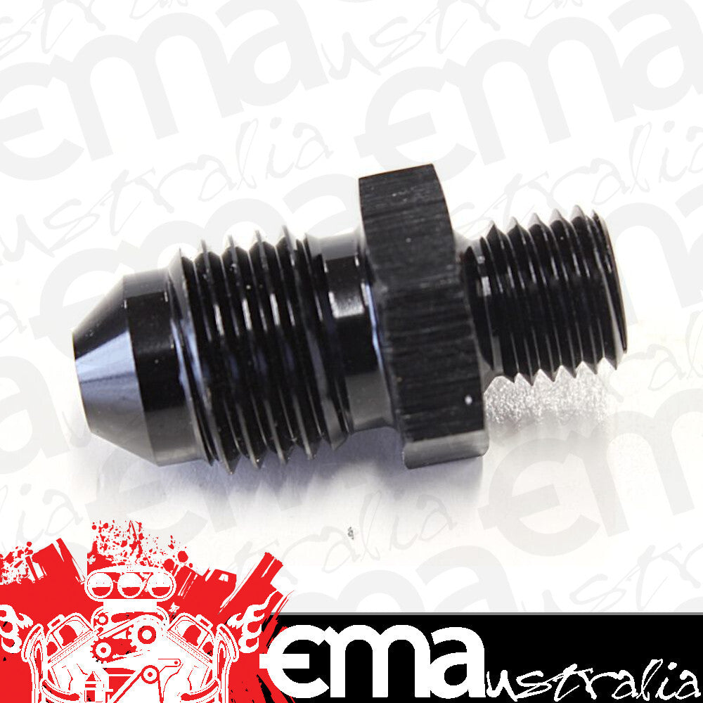 Aeroflow AF728-04BLK Metric M8 x 1.0mm to -4AN Black Male M8x1.0mm to -4An