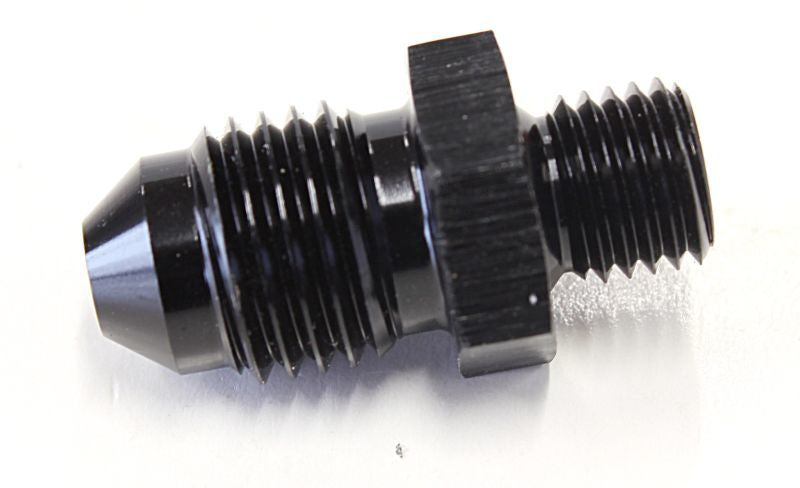 Aeroflow AF728-04BLK Metric M8 x 1.0mm to -4AN Black Male M8x1.0mm to -4An