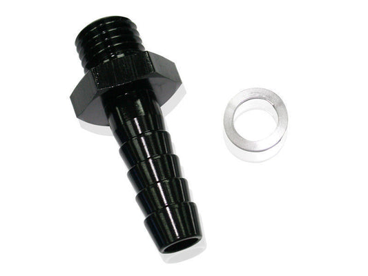 Aeroflow AF731-02BLK Metric M12 x 1.5mm to 3/8 Barb Black Male M12x3/8" Male Barb