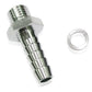 Aeroflow AF731-02S Metric M12 x 1.5mm to 3/8 Barb Silver Male M12x3/8" Male Barb