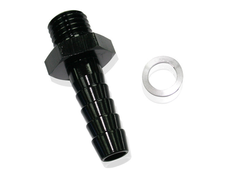 Aeroflow AF731-03BLK Metric M12 x 1.5mm to 1/2 Barb Black Male M12x3/8" Male Barb