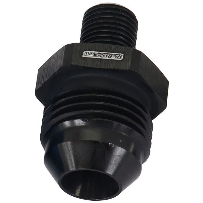 Aeroflow AF743-08BLK Metric to Male Flare Adapter M10 x 1mm to -8AN Black Finish