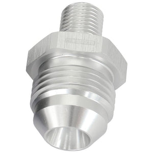 Aeroflow AF743-08S Metric to Male Flare Adapter M10 x 1mm to -8AN Silver Finish