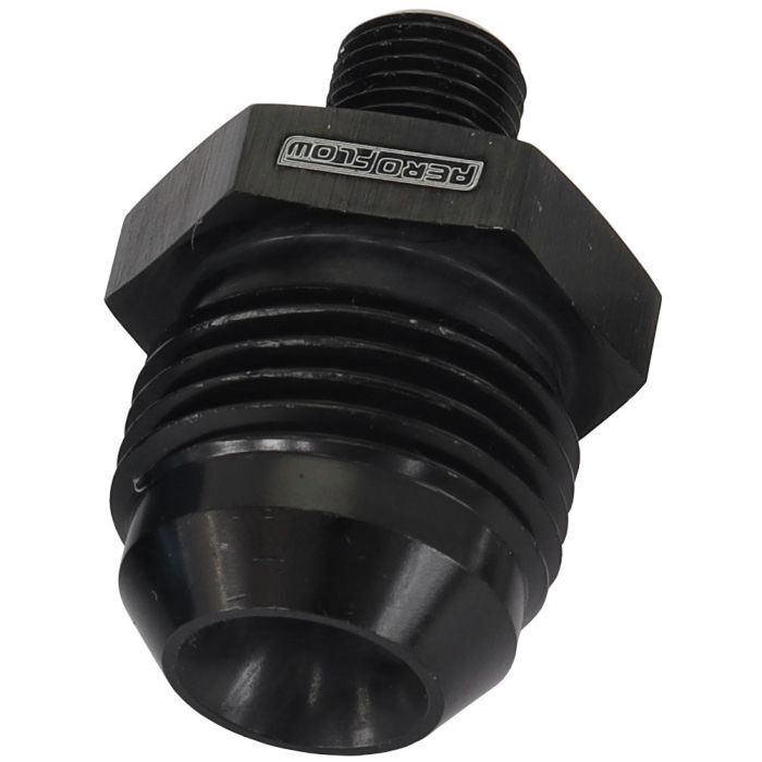 Aeroflow AF743-10BLK Metric to Male Flare Adapter M10 x 1mm to -10AN Black Finish