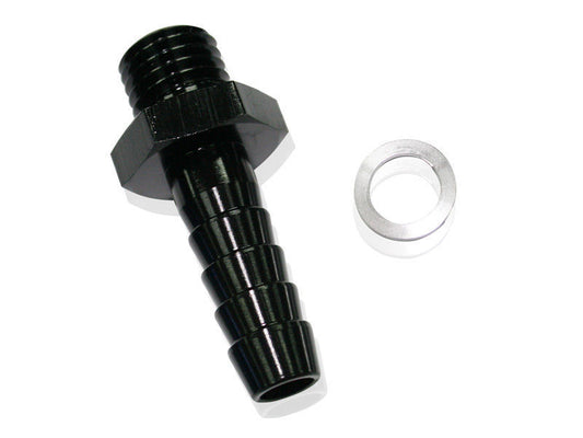 Aeroflow AF745-01BLK Male 10mm x 1.00mm to 8mm Barb Black